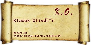 Kladek Olivér névjegykártya