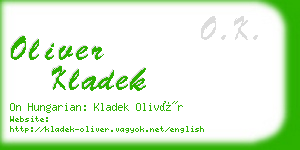 oliver kladek business card